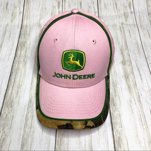 John Deere Pink Camo Trimmed Hat Os 